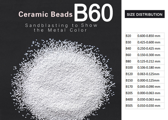 ZrO2 62% สื่อระเบิดเซรามิก B60 ขนาด 0.125-0.250mm อุปทานโรงงาน