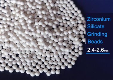 ZrO2 ลูกบอลเซอร์โคเนียมซิลิเกต 65% 900HV สายรัด 1.1KN ทนต่อแรงกระแทกสีขาว